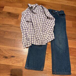 Carter's boys button down shirt & jeans size 6